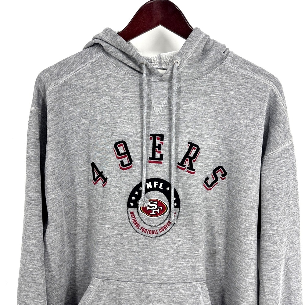 VTG San Francisco 49ers Men's Large Gray Hoodie Sweatshirt Embroidered Lee 90s